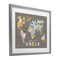 Stupell Industries Kid's Map Of World Brown Framed Print Under Glass, design by Carla Daly